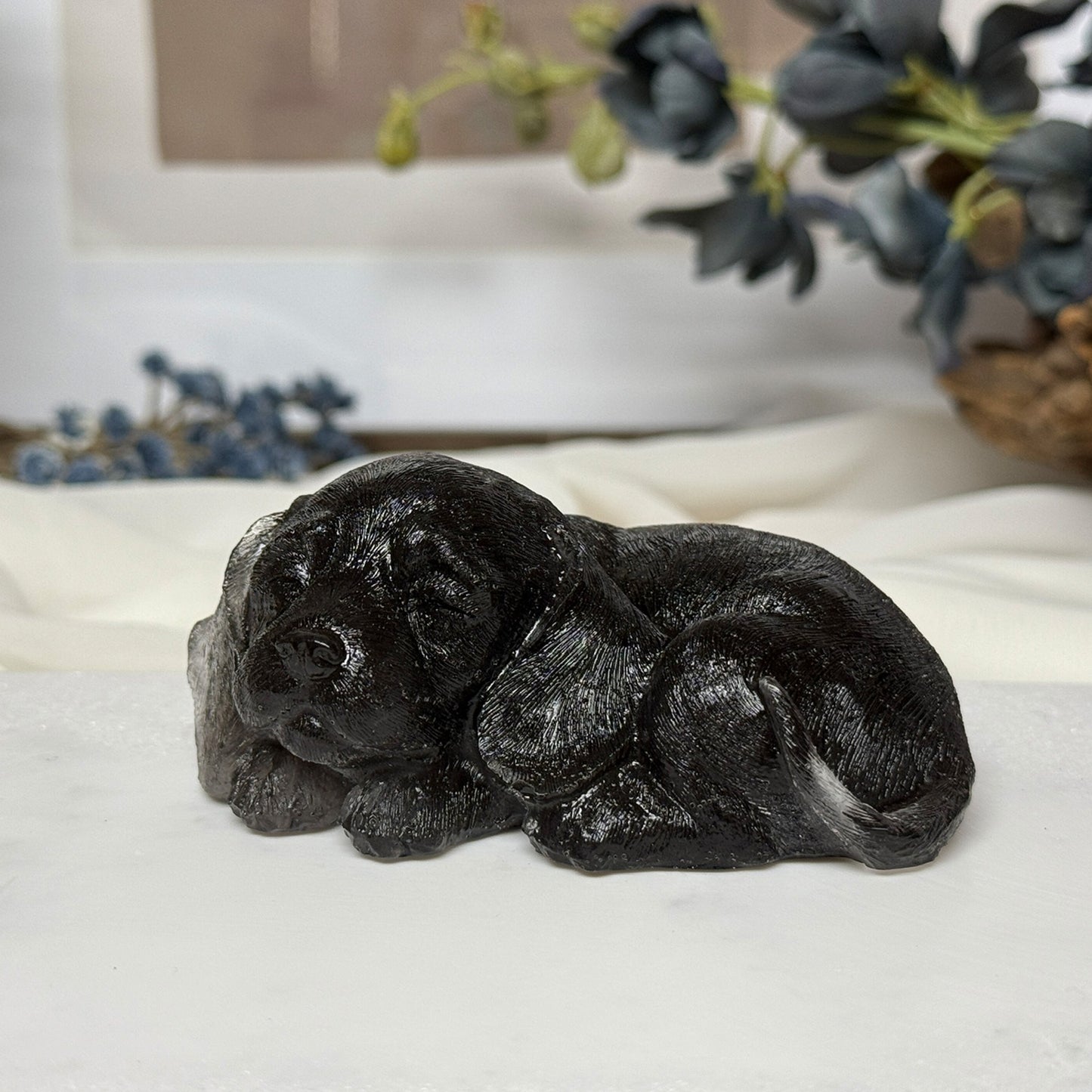 Sleeping Puppy Figurine