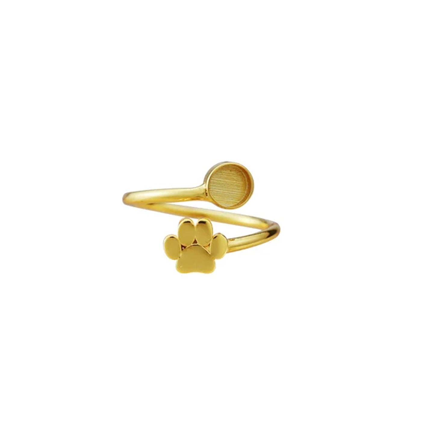 Aria Ring in 925 sterling silver gold plated, personalized memorial jewelry to hold special keepsakes like ashes or fur.