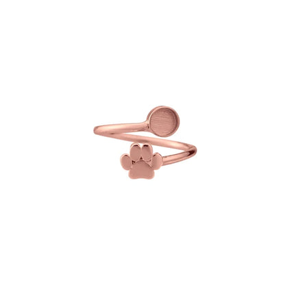 Aria Ring in 925 sterling silver rose gold plated, customizable keepsake jewelry designed to hold your cherished inclusions like ashes or fur.