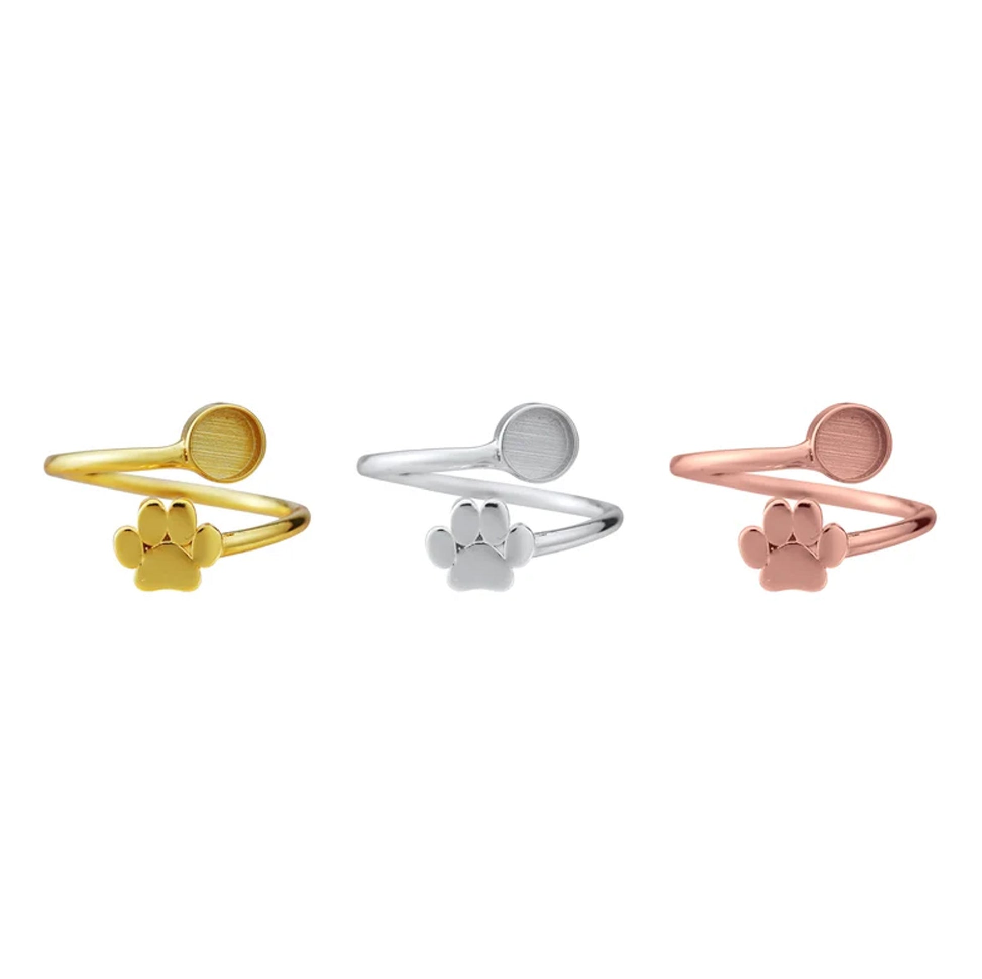 Aria Ring available in three color options: 925 sterling silver, rose gold plated or gold plated, customizable with your keepsake inclusion.