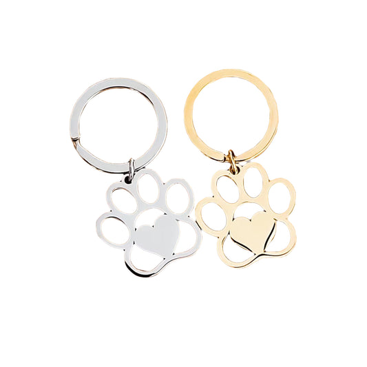Large paw print keychain engraved with a pet’s name or special message.